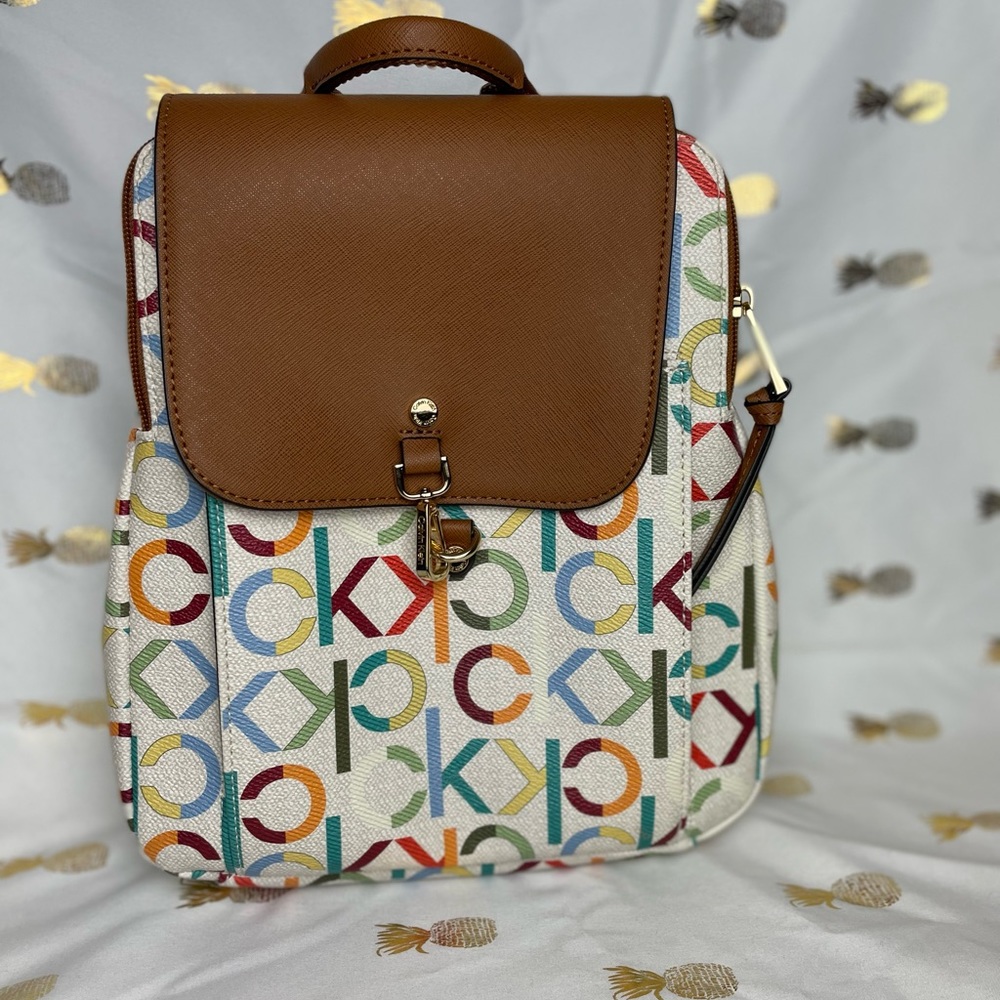 Calvin Klein Monogrammed Rainbow Backback